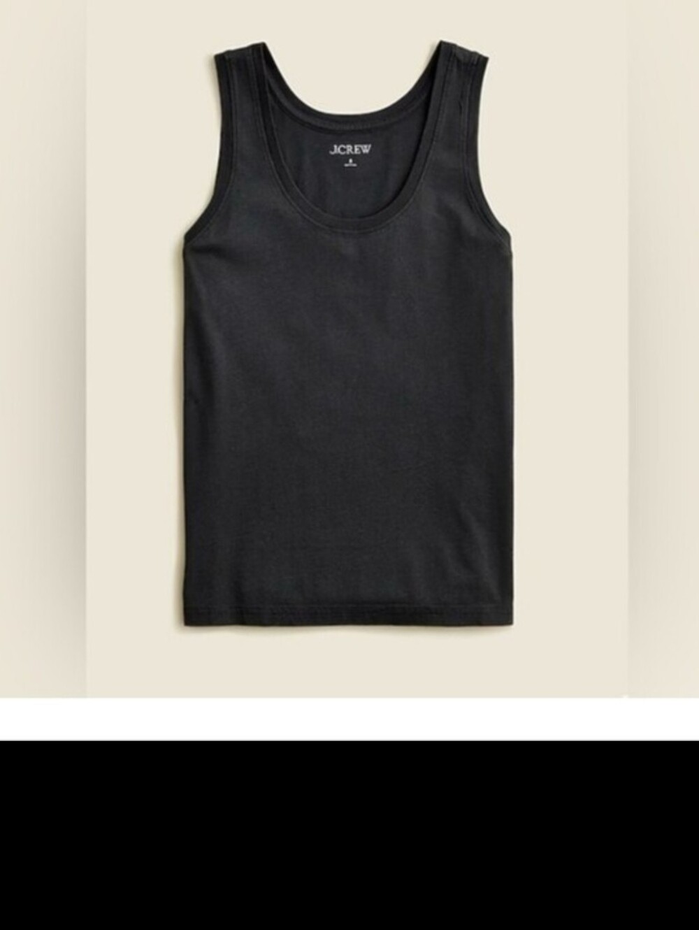 J. Crew Pima Cotton Scoopneck Tank Top in Black Size Small Nwot